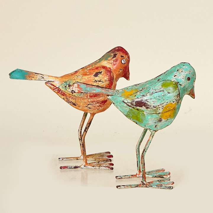 Pajarito 819 Individual - Figura Turquesa y Naranja