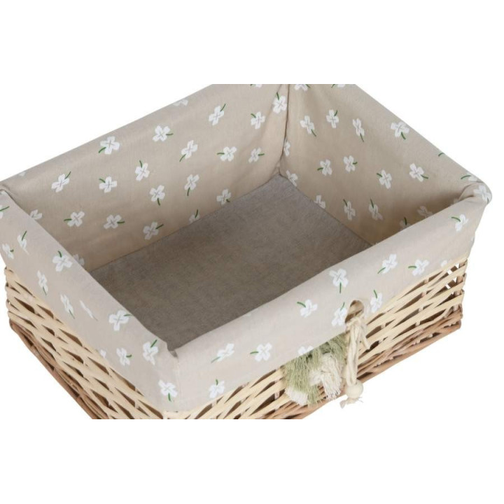 Cesta ROPA "MP" - Mimbre y Algodón Natural, Muy Pequeña