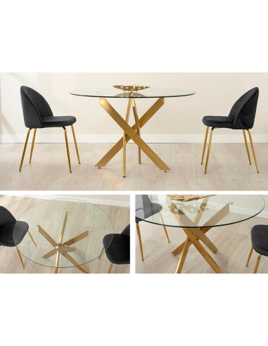 Mesa ACERO dorado 120cm