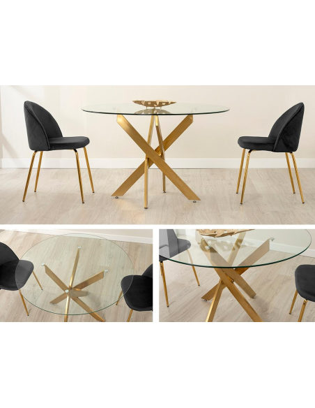 Mesa ACERO dorado 120cm