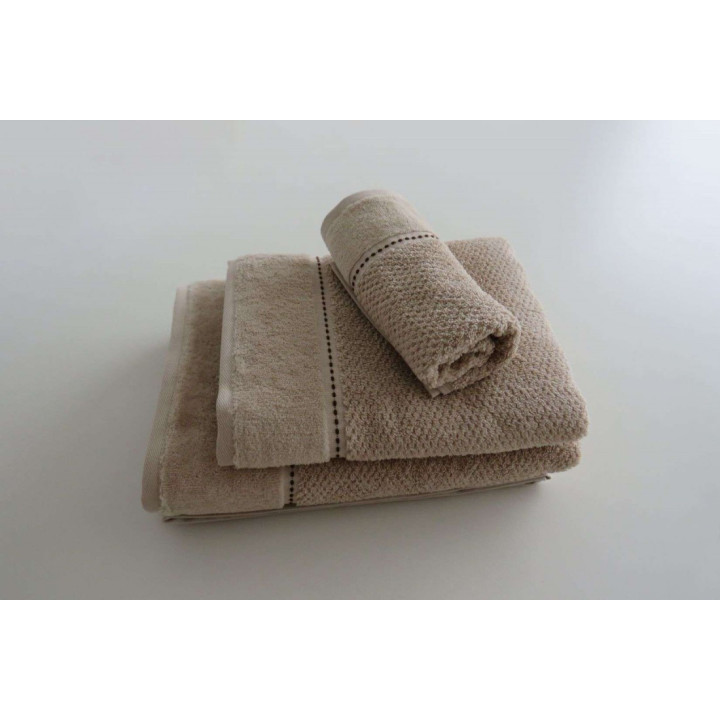 Juego de toallas 3 piezas beige - 100% algodón y suave