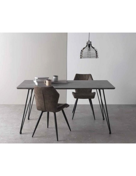 Mesa comedor MELAMINA cemento