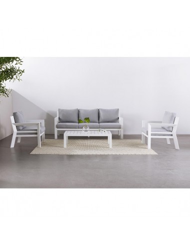 Tresillo JUNGLE blanco gris