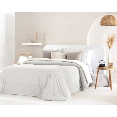 Comforter YSABELA blanco - Reverso de sherpa suave