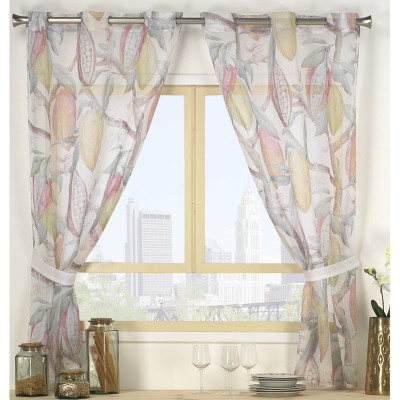 Visillo COCOA dos hojas - Estampado decorativo para cocina