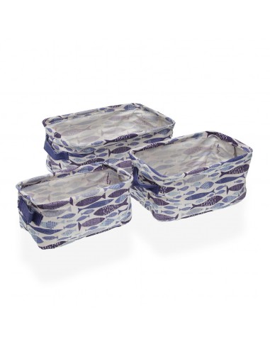 Set 3 cestas  rectangular AQUA
