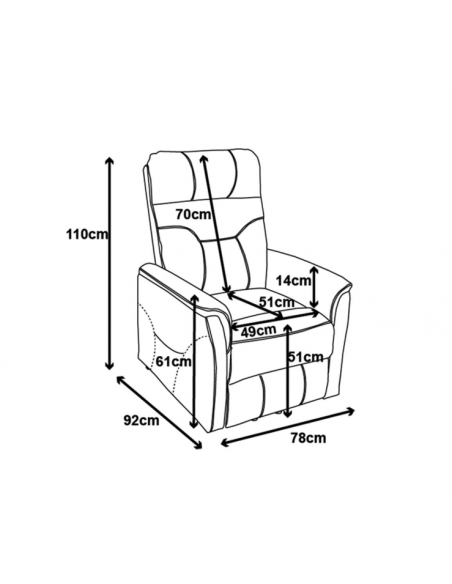 Sillón ARGOS relax manual gris