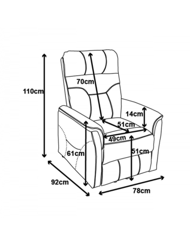 Sillón ARGOS relax eléctrico azul
