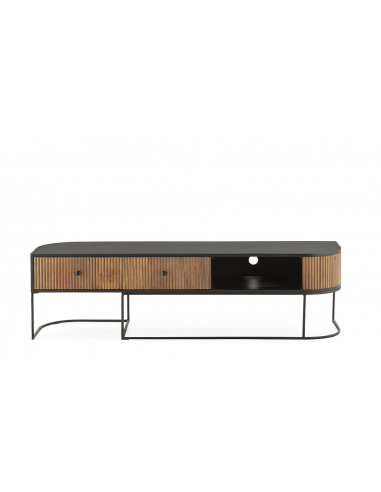 Mueble tv CURVE 2p + 1c 160cm madera mango