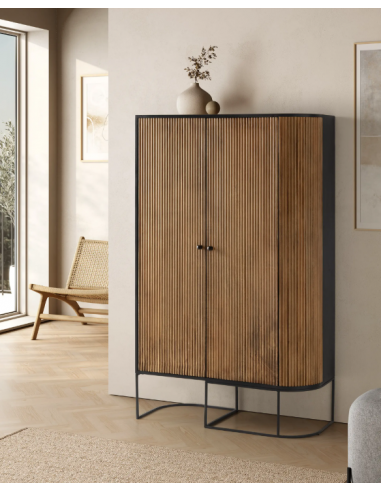 Mueble aux alto CURVE 2p madera mango