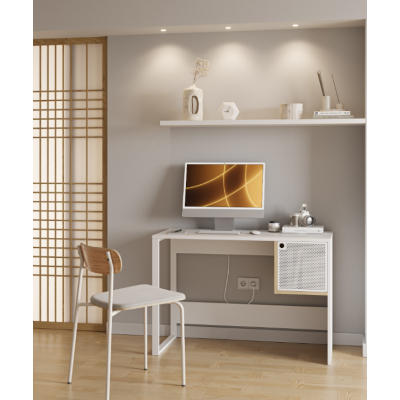 Escritorio NELA 1p blanco roble - Diseño moderno y práctico