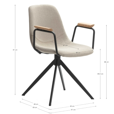 Silla Giratoria TALI Beige - Ergonomía y Estilo