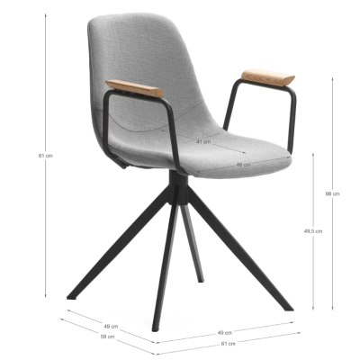 Silla Giratoria TALI Gris Claro - Comodidad y Estilo