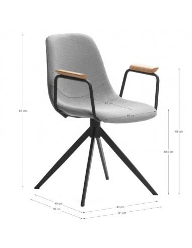 Silla giratoria TALI gris claro