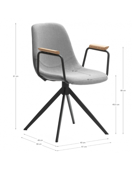 Silla giratoria TALI gris claro