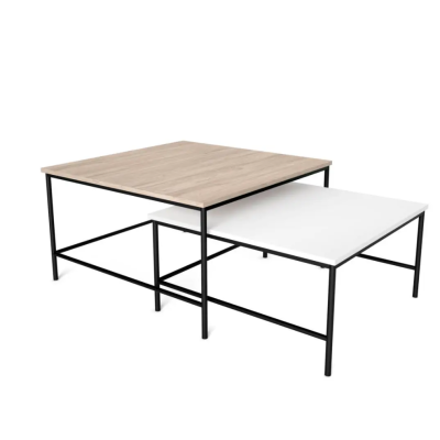 Set 2 Mesitas FIORENZA - Diseño Moderno en Sahara Blanco