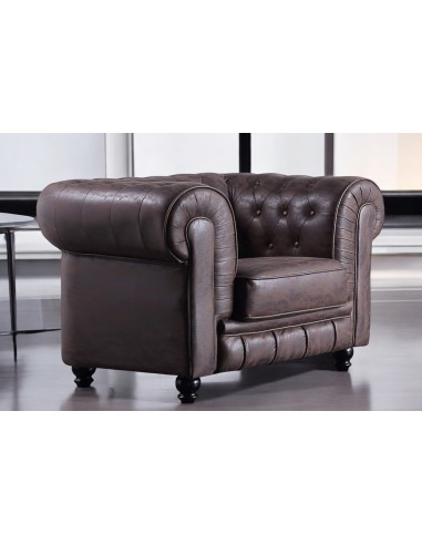 Sofá CHESTERFIELD 1 plaza choco