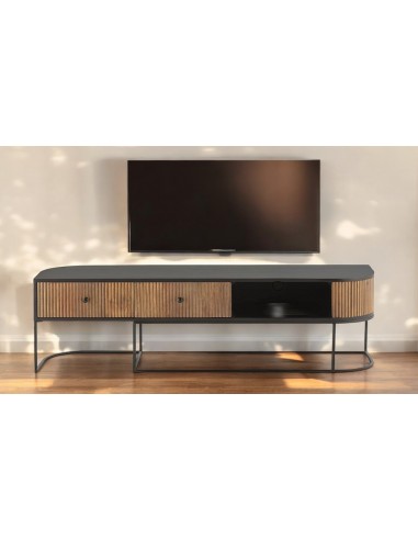 Mueble tv CURVE 2p + 1c 160cm madera mango