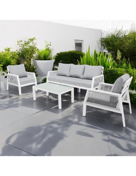 Tresillo aluminio ETNA gris claro