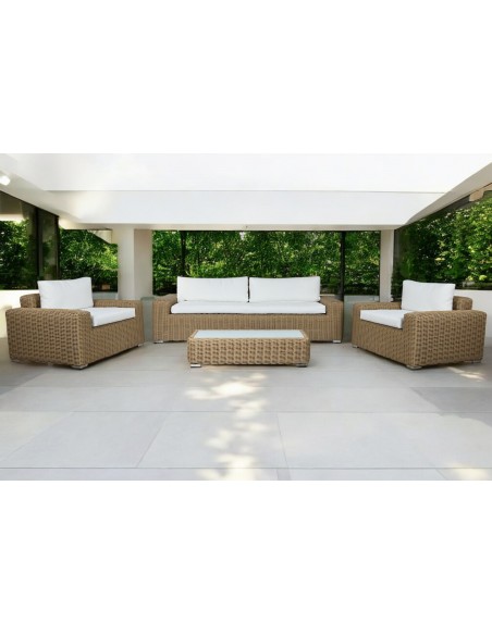 Set sofá + 2 sillones + mesa POLI