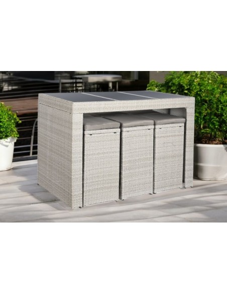 Set mesa + 6 taburetes RATAN ACER