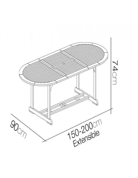 Mesa OVAL teca 150/200