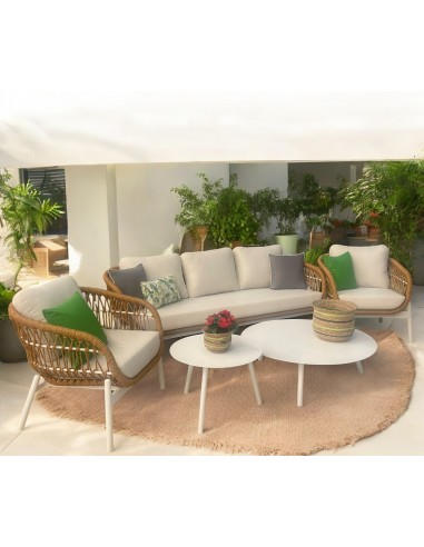 Set MARSELLA sofá + 2 sillones + 2 mesas