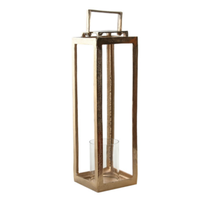 Farol de Aluminio Dorado 74 cm - Estilo Sofisticado