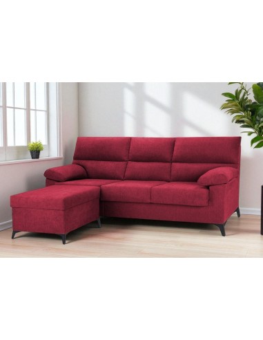 Chaise longue puff LANDY rojo reversible