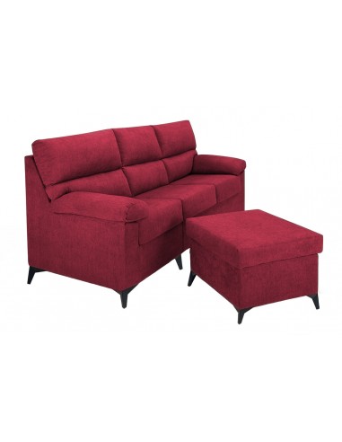 Chaise longue puff LANDY rojo reversible
