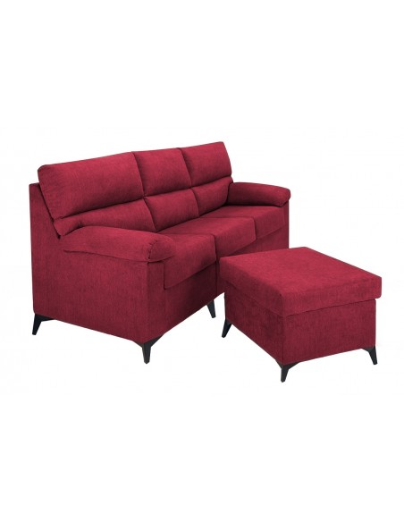 Chaise longue puff LANDY rojo reversible