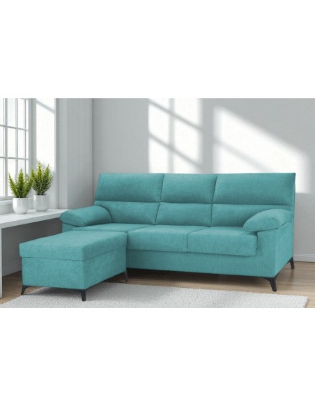 Chaise longue puff LANDY turquesa reversible