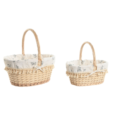 Cesta de Mimbre Mediana con Asa - Decoración Rústica