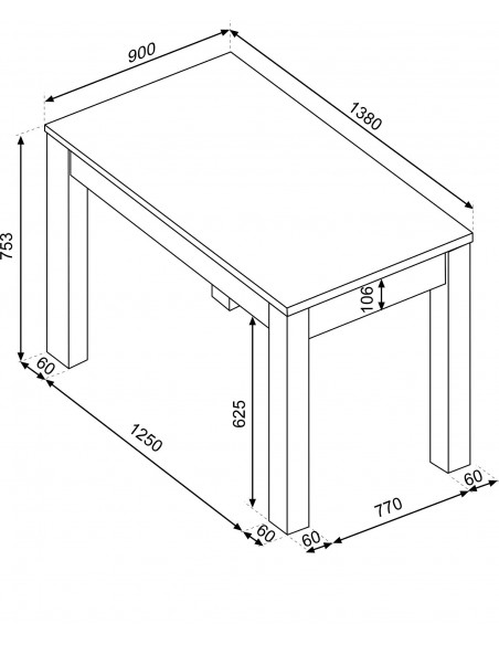 Mesa comedor SINATRA 138cm