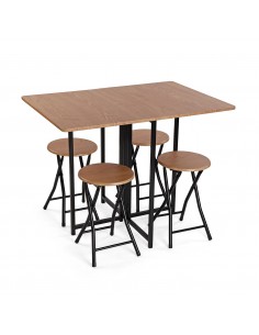 Mesa y 4 sillas PLEGABLE negra 2