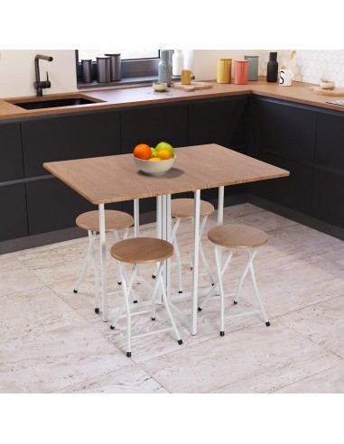 Mesa y 4 sillas PLEGABLE blanca