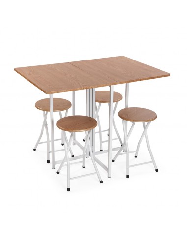 Mesa y 4 sillas PLEGABLE blanca