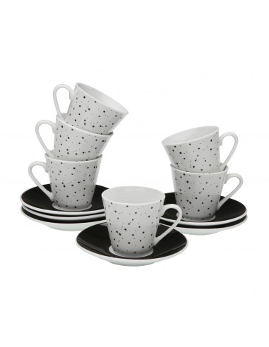 Set 6 tazas café y plato SPECKLE