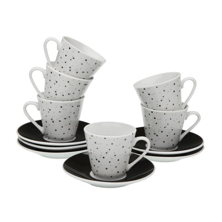 Set 6 tazas café y plato SPECKLE