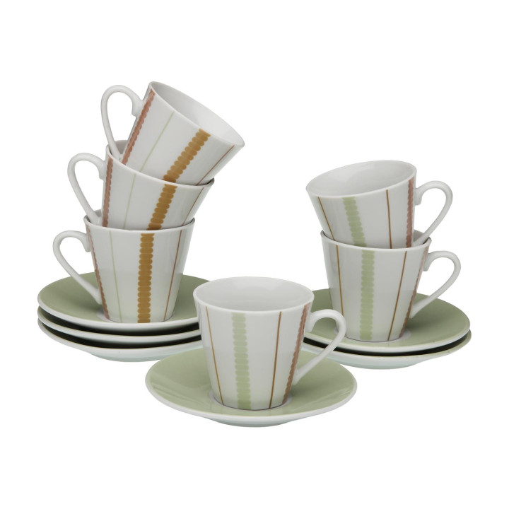 Set 6 tazas café y plato FLINT