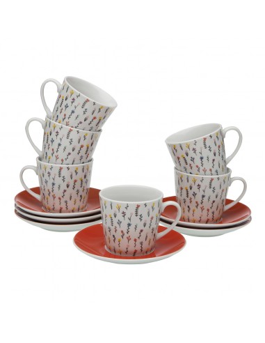Set 6 tazas té y plato BLUME