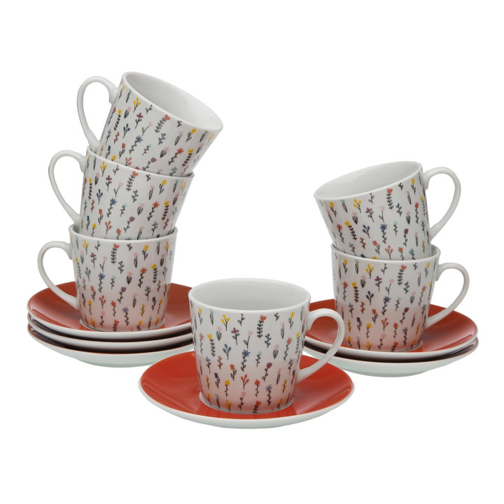 Set 6 tazas té y plato BLUME