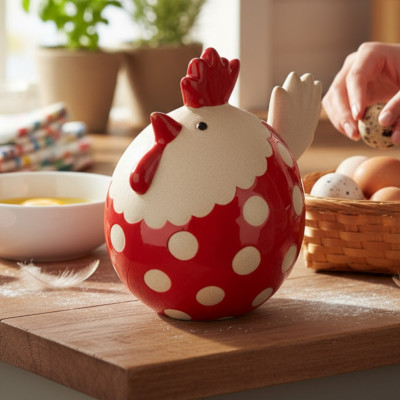 Figura GALLINA E de cerámica - Decoración única 13.5cm
