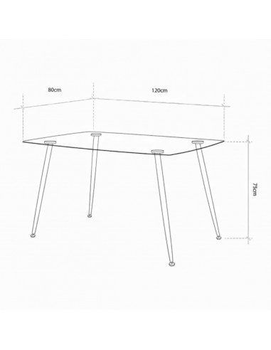 Mesa SWEEDEN 120x80 negro