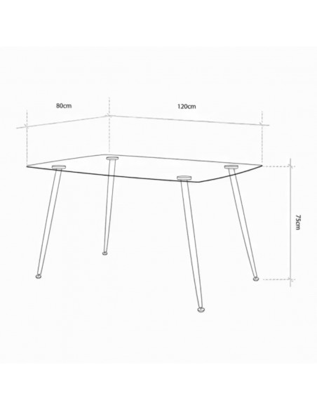 Mesa SWEEDEN 120x80 negro