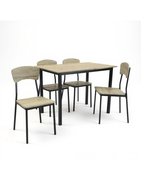 Set mesa + 4 sillas ANAF neg-camb