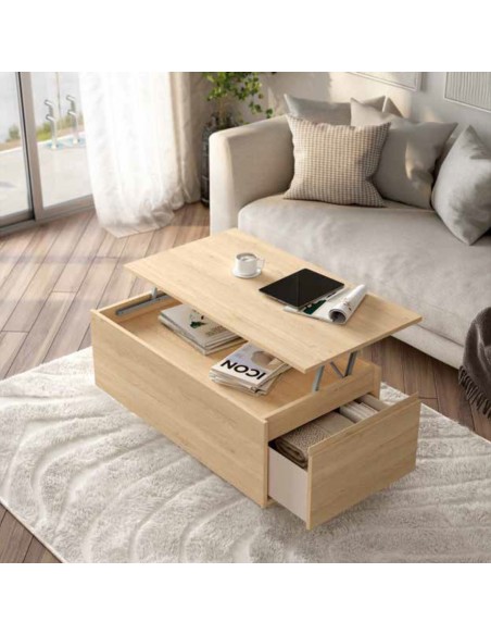 Mesa centro elev BATZAN roble