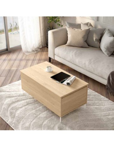 Mesa centro elev BATZAN roble con patas