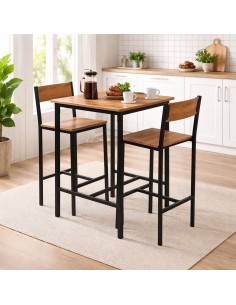 Mesa + 2 taburetes RESP negro