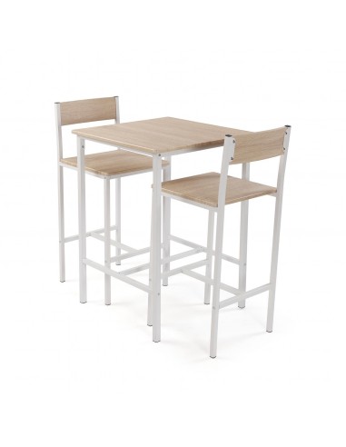 Mesa + 2 taburetes RESP blanco